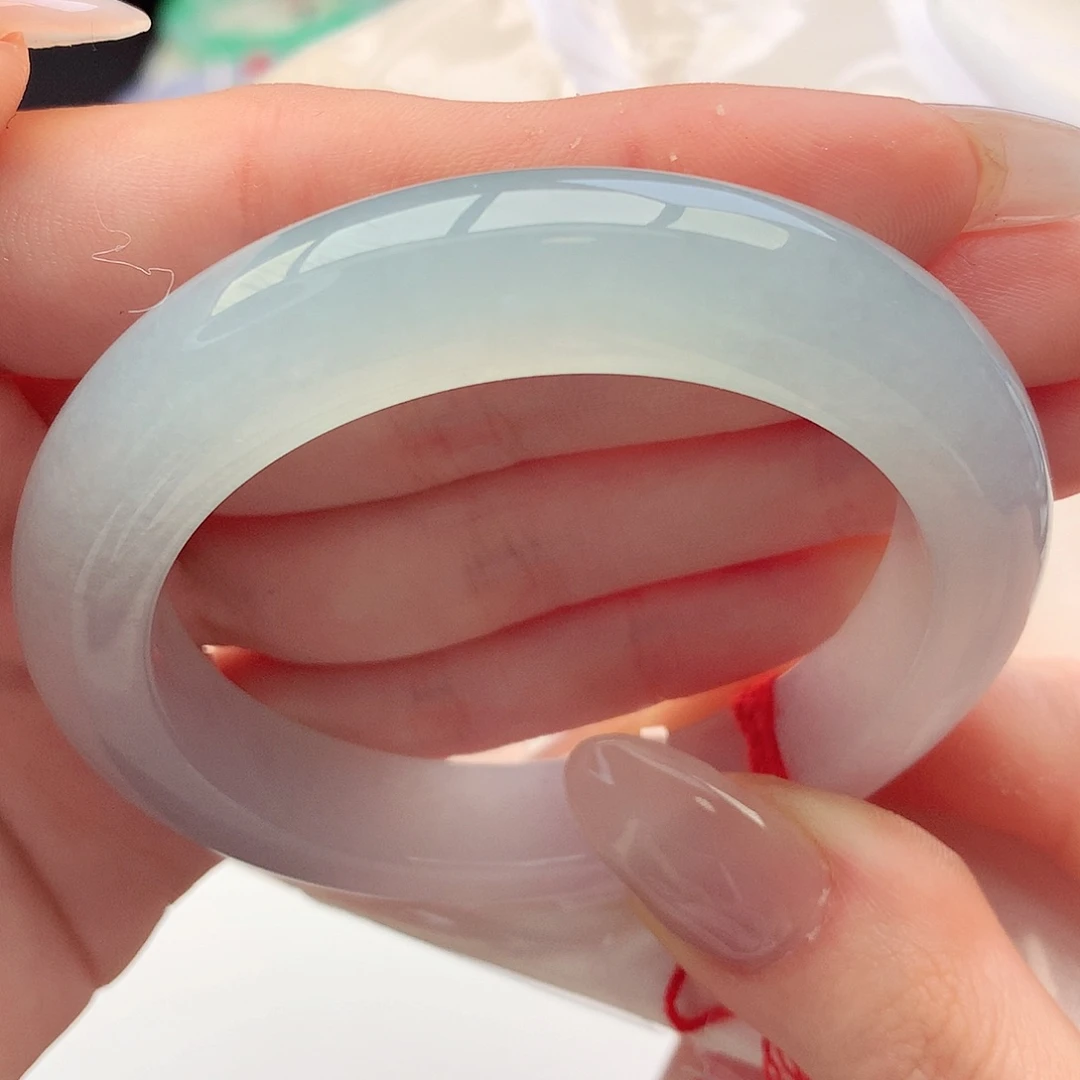 未镶嵌手镯翡翠天然A货翡翠52-53冰清玉洁 泥鳅背17号