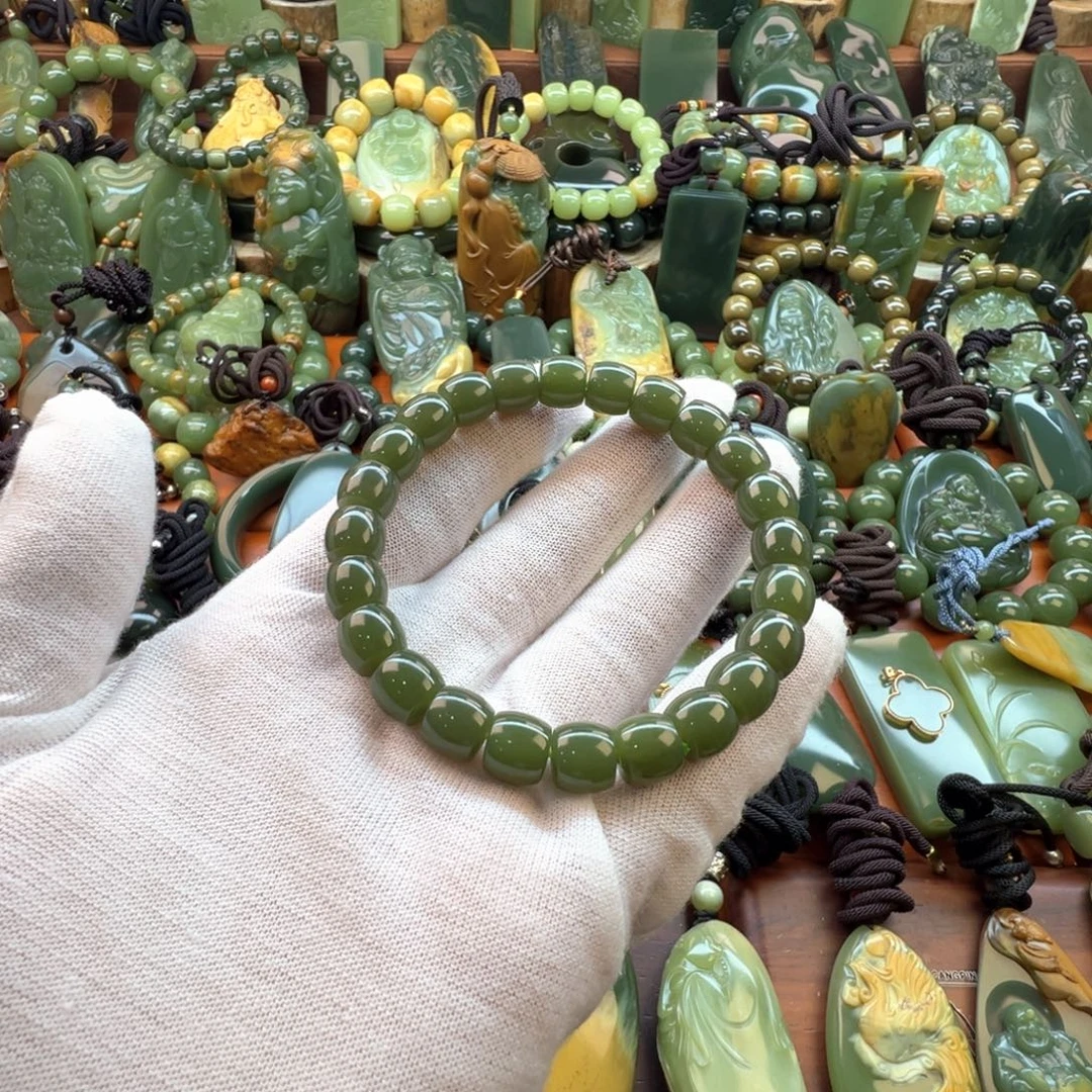 岫岩河磨玉（透闪石质玉）未镶嵌手链