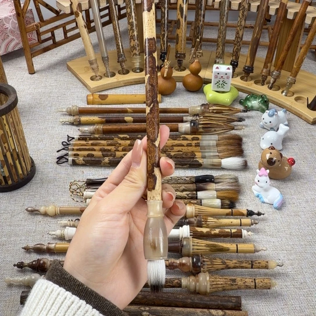 纯毛料紫羊毫毛笔鸡距