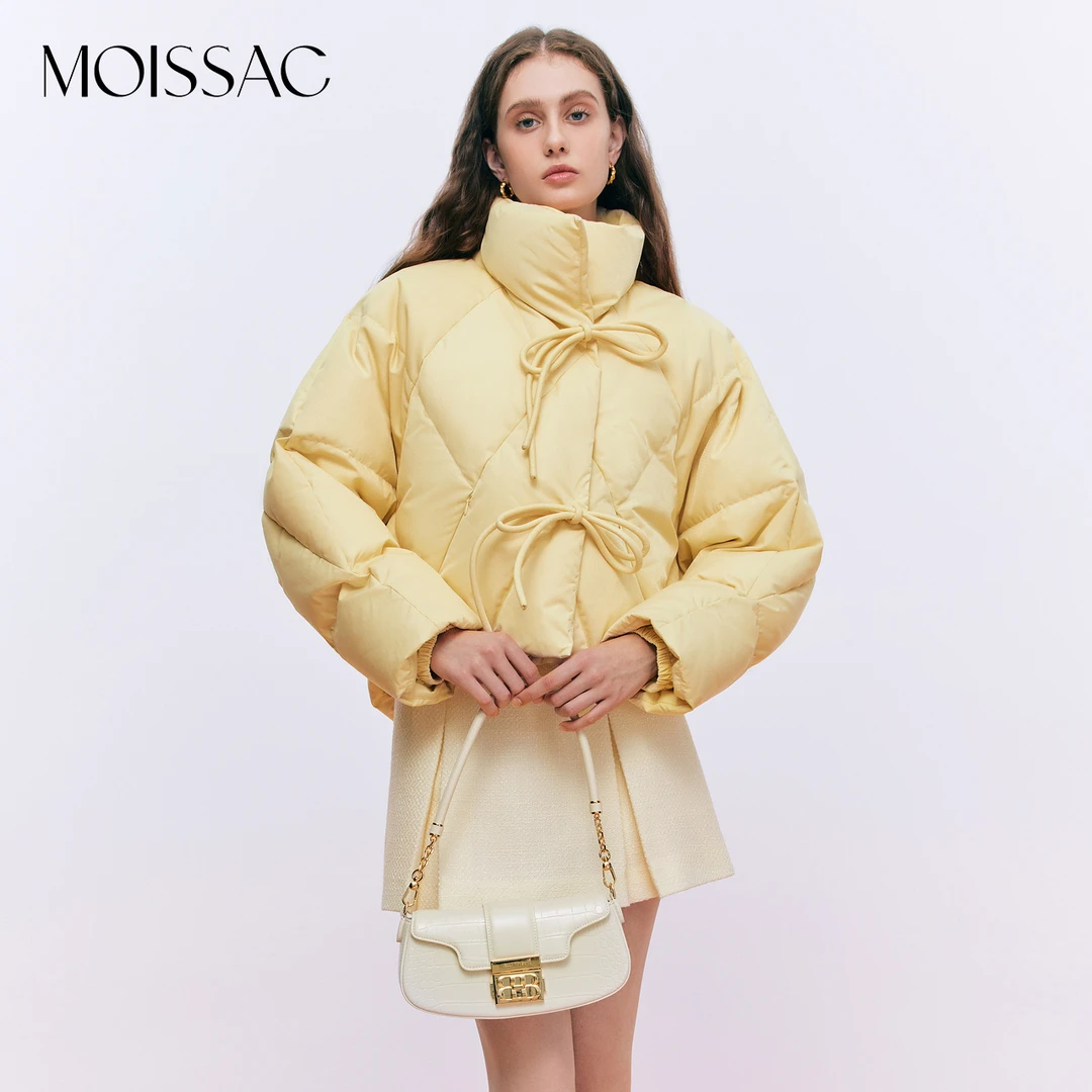 MOISSAC摩萨克2023冬季法式新国风设计90白鸭绒羽绒服女MTDD03311