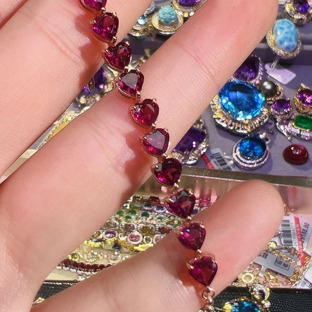 银S925镶嵌手链石榴石