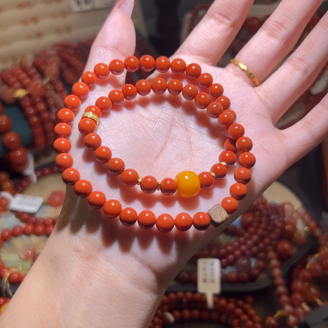 南红玛瑙未镶嵌手链6mm+