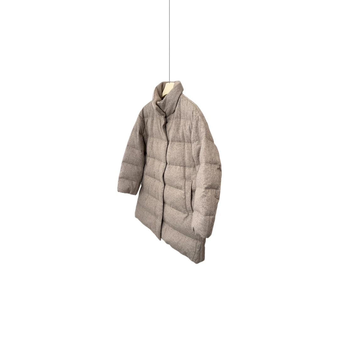 95白鹅绒中长款p系列女装羽绒服外套冬季