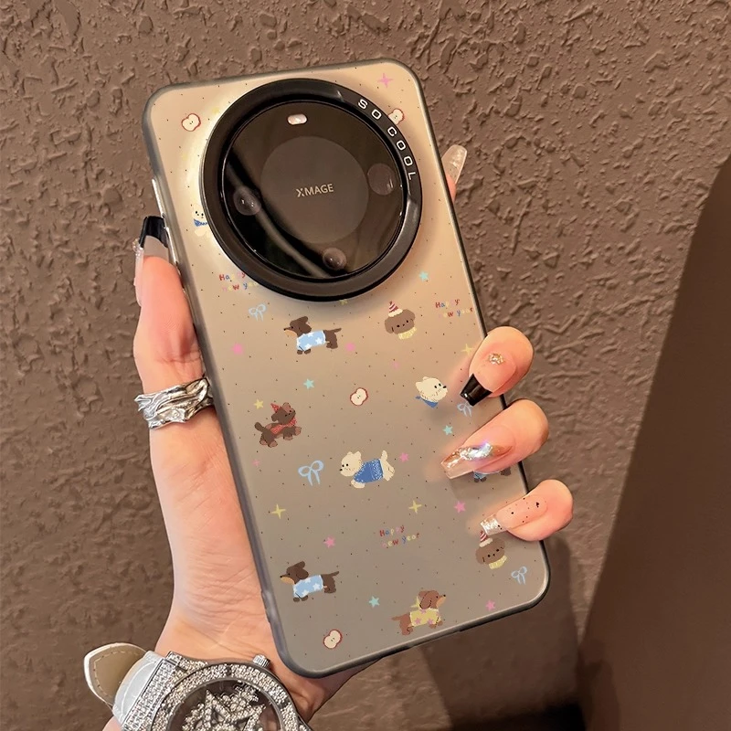 适用华为mate70pro手机壳新款男女彩绘pura80pro+高级感小狗波点