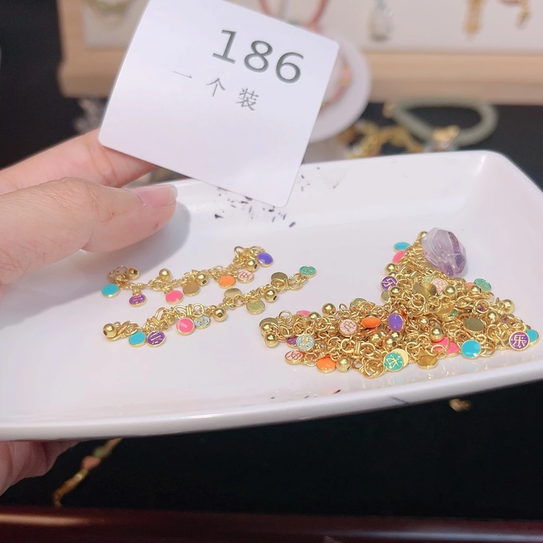 紫晶珠宝半成品银S925镀金镶嵌186