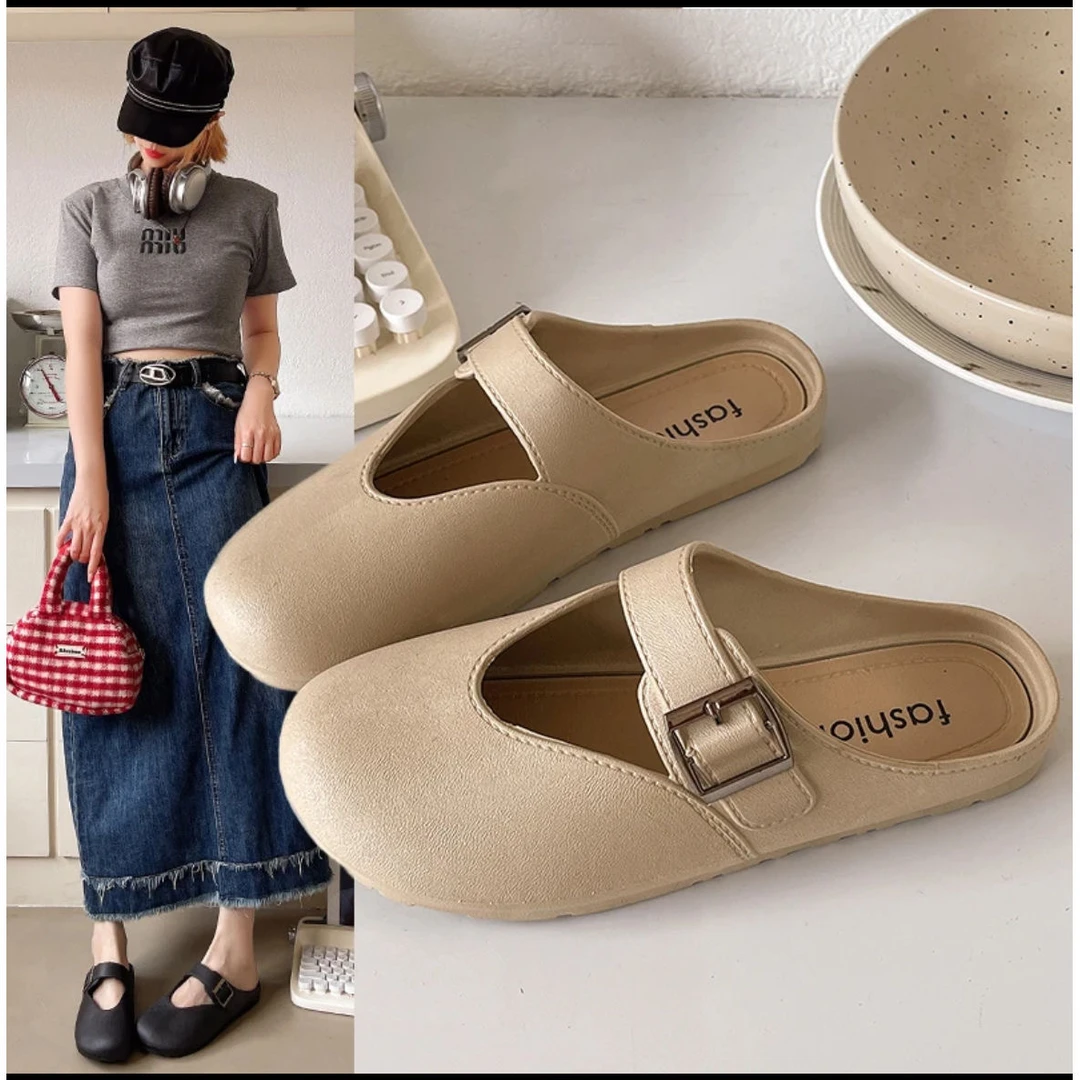 110时尚夏季新包头拖鞋女外穿一脚蹬女鞋软底凉拖鞋半托后空单鞋