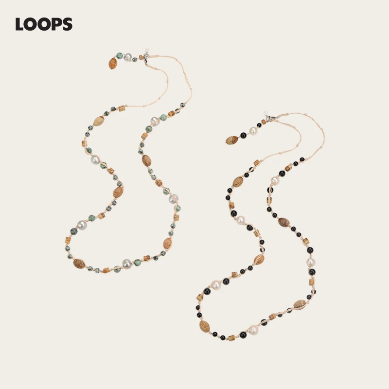 非金属棉绳项链 CHEZ LOOPS林息之岛浅棕浅绿项链原创小众项链