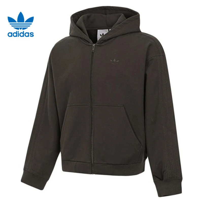 阿迪达斯三叶草流光风男款P ESS FZ HD针织连帽外套JD3337