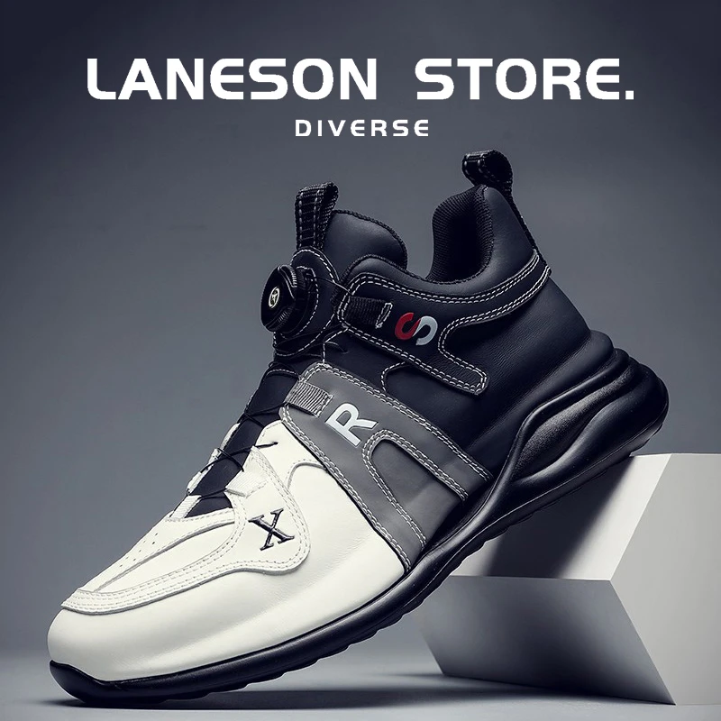 LANESON男鞋子春夏新款增高厚底一脚蹬跑步鞋休闲运动包底老爹鞋