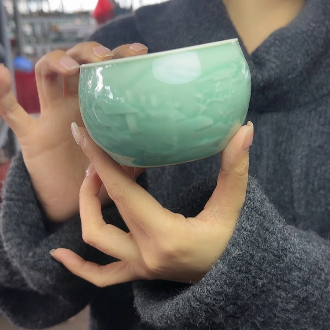 龙泉云间青瓷小米茶器