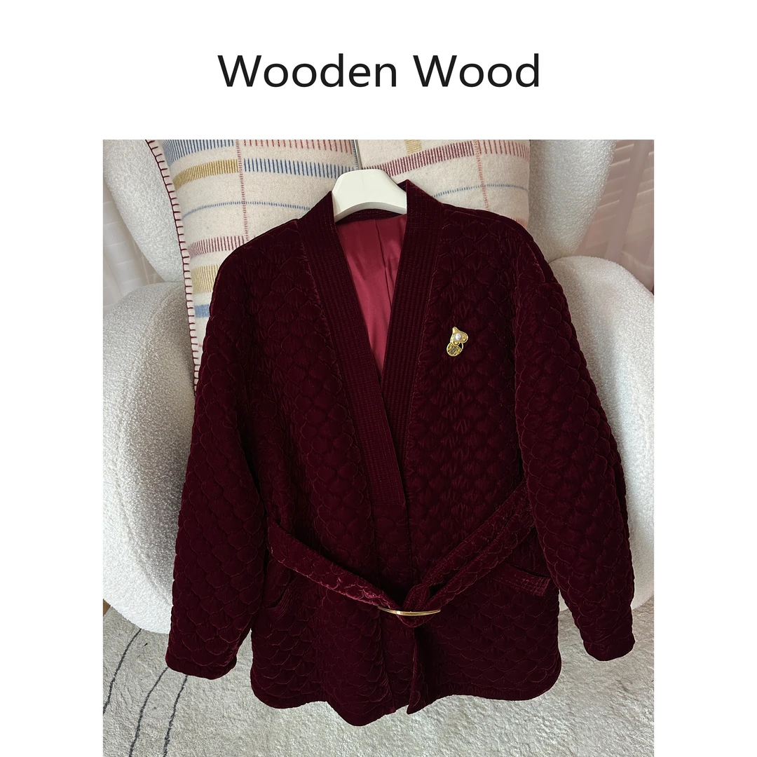 Wooden Wood“年终之作”高端气质显白年底战袍系列外套P24077