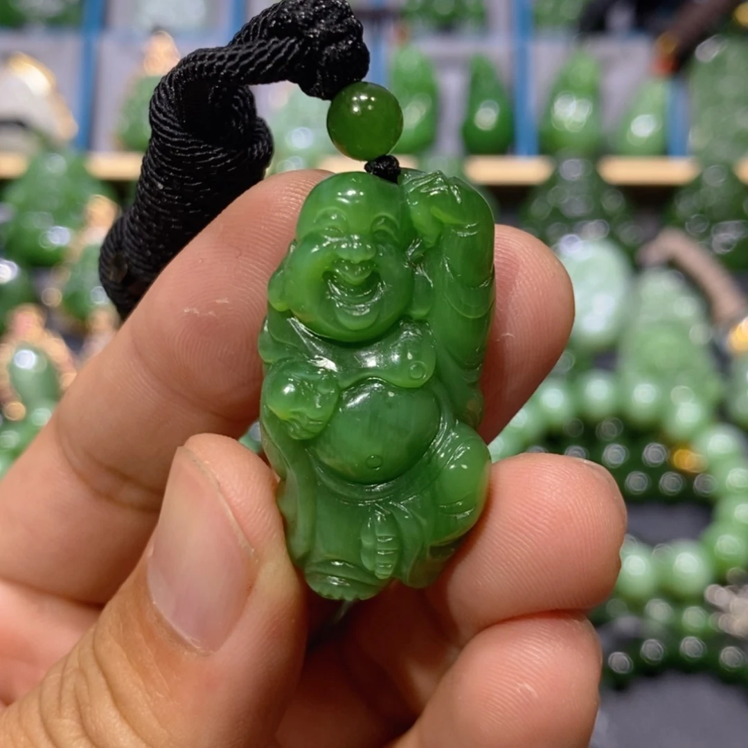 【闪购商品】和田玉吊坠(不含链)未镶嵌粉绿佛公