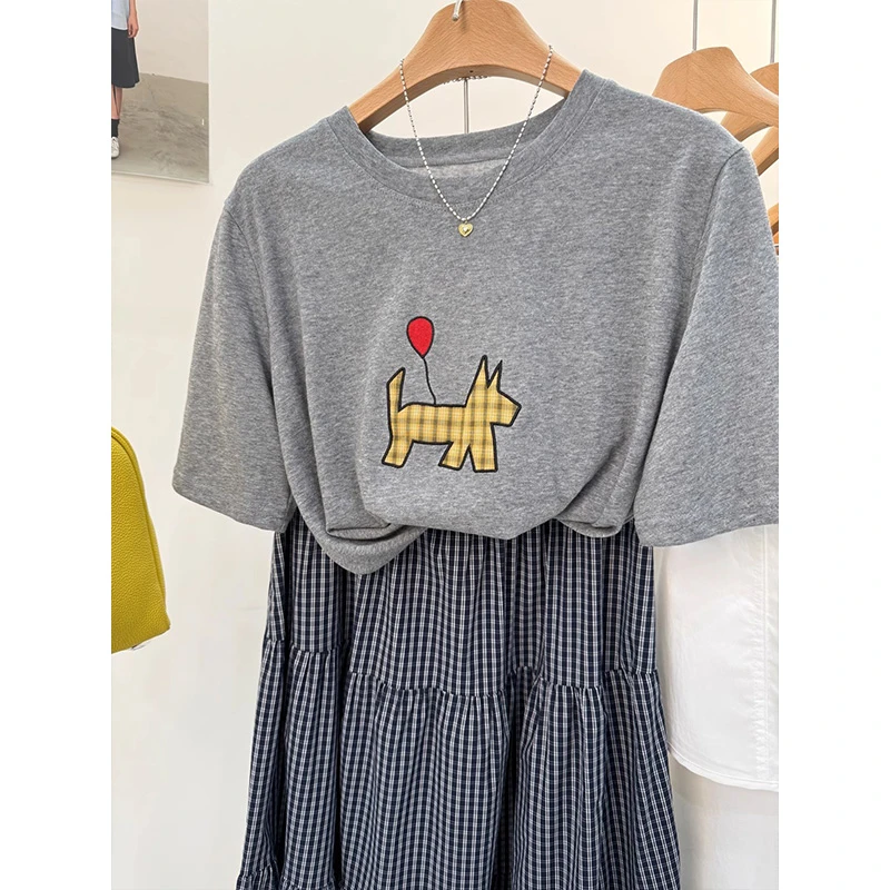 雪花棉T恤女短袖夏季2025新款宽松200斤胖mm大码显瘦微透薄款上衣