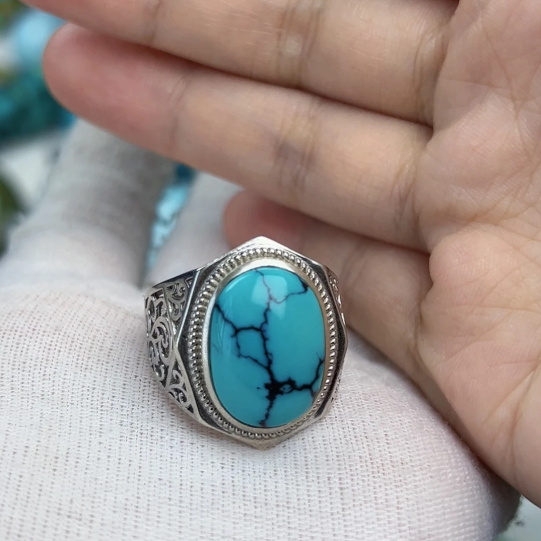 银S925镶嵌绿松石珠宝奇石