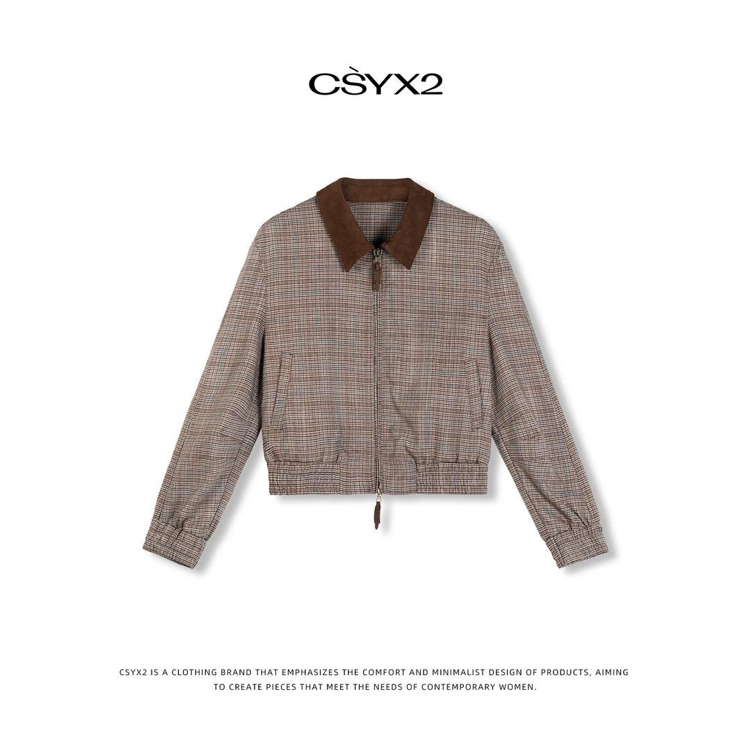 CsyX2-2025S/S威尔士纹静奢风polo领外套 S10806