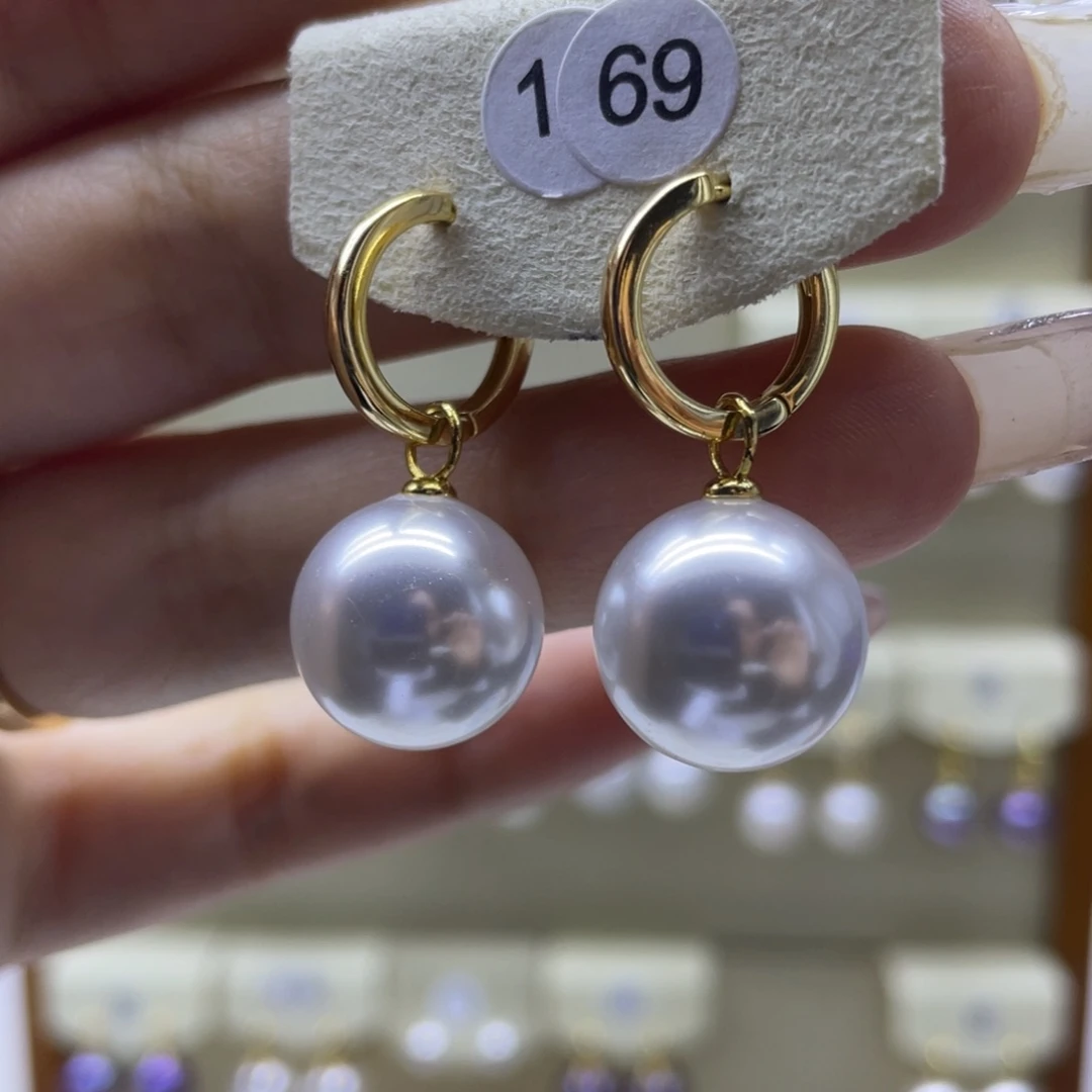 淡水珍珠耳饰银S925镶嵌