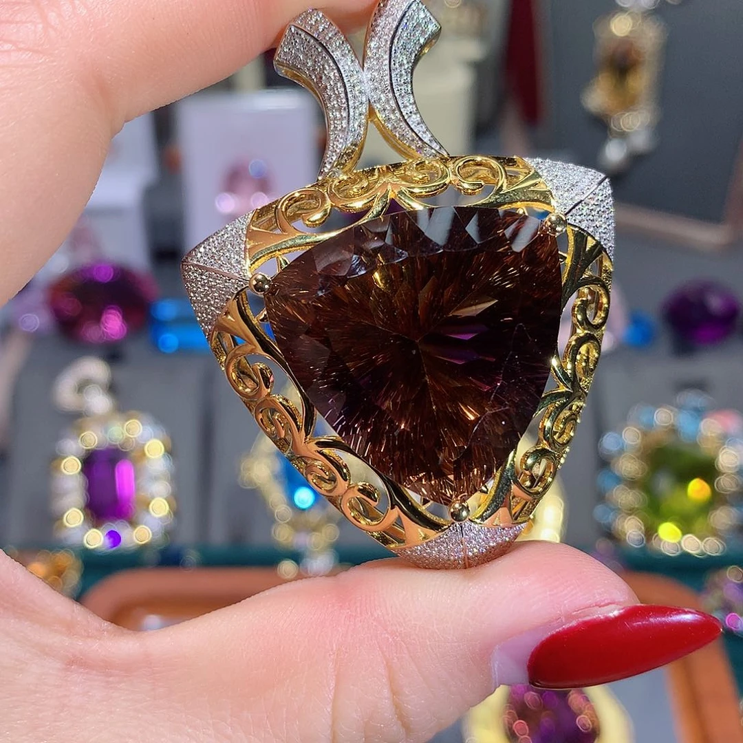 水晶颈饰银S925镶嵌b****i吊坠