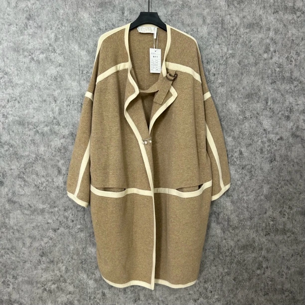 95新 Chloe/蔻依 浅咖色中长款大衣外套