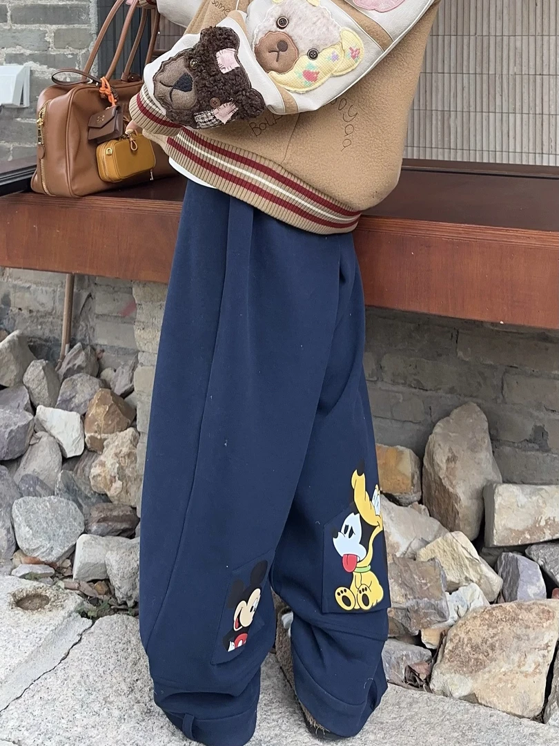 舟舟【趣味卡通卫裤】裤子休闲时尚潮流百搭运动宽松潮牌