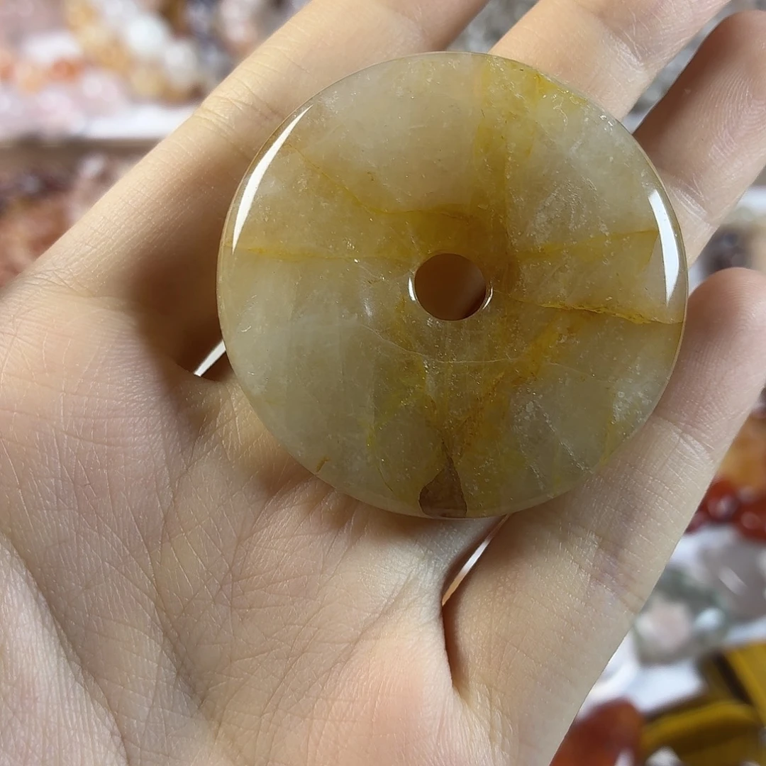 手链水晶未镶嵌黄胶花平安扣46左右m