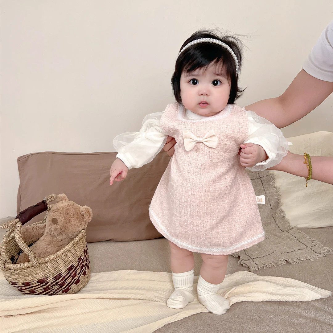 女童秋季连衣裙套装婴儿森系打底衫背心公主裙两件套宝宝秋装裙子