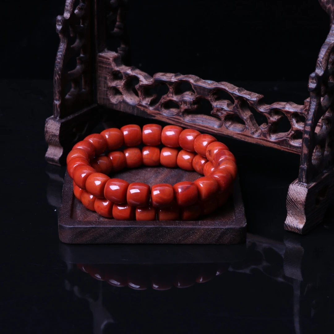 高品精美南红玛瑙11mm左右直切手串一条N594（多样性发其一）