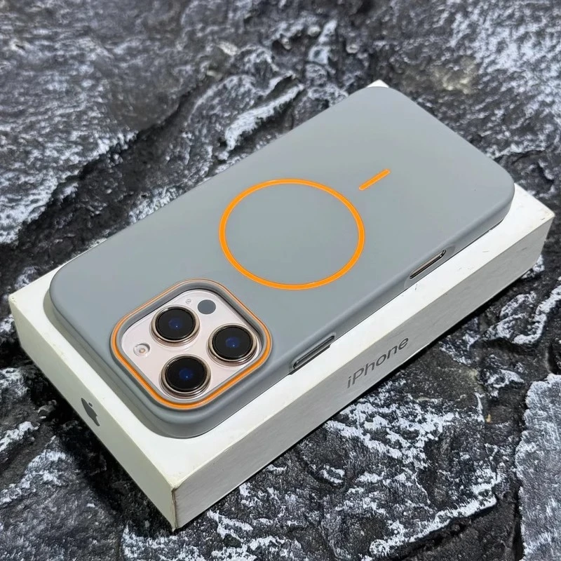 磨砂撞色硬壳适用苹果16promax手机壳iPhone15磁吸13简约14防摔12