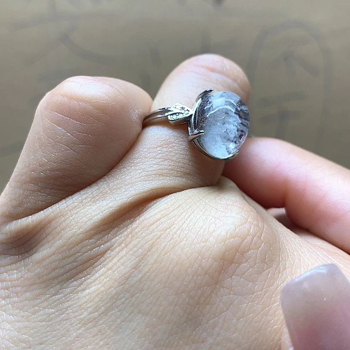 水晶水晶戒指银S925镶嵌