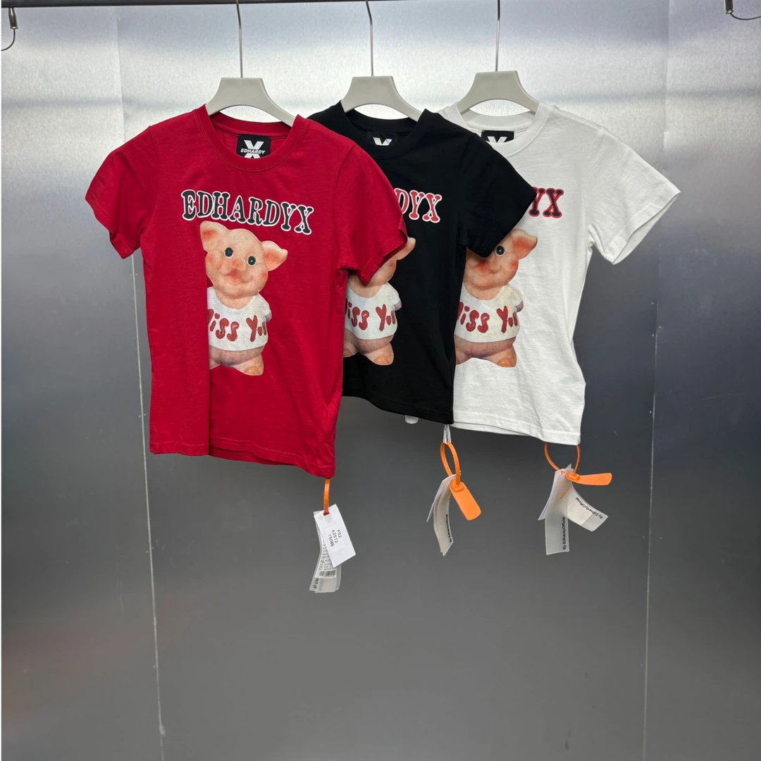 F02-42512-EDX夏季儿童正面小猪印花圆领半袖