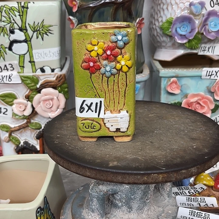 紫砂花盆粗陶材质多肉花盆