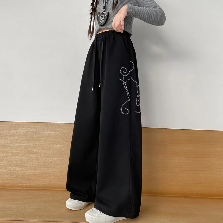 女童裤子春秋女大童时尚洋气阔腿裤儿童休闲卫裤女装初中生运动裤