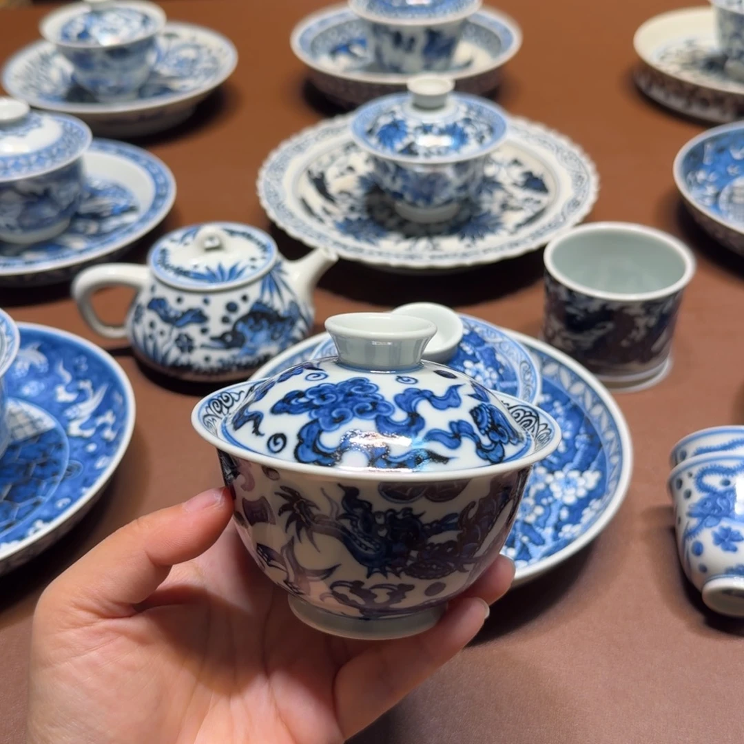 手工手绘茶具盖碗