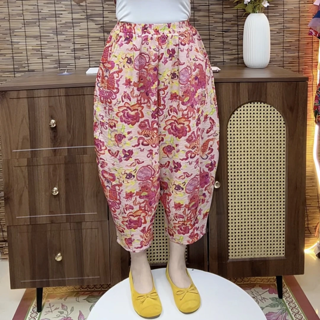 夏季新款中老年宽松舒适时尚大码女款裤子休闲裤