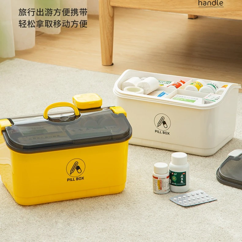 家庭装医药箱大容量儿童药物多层医疗收纳