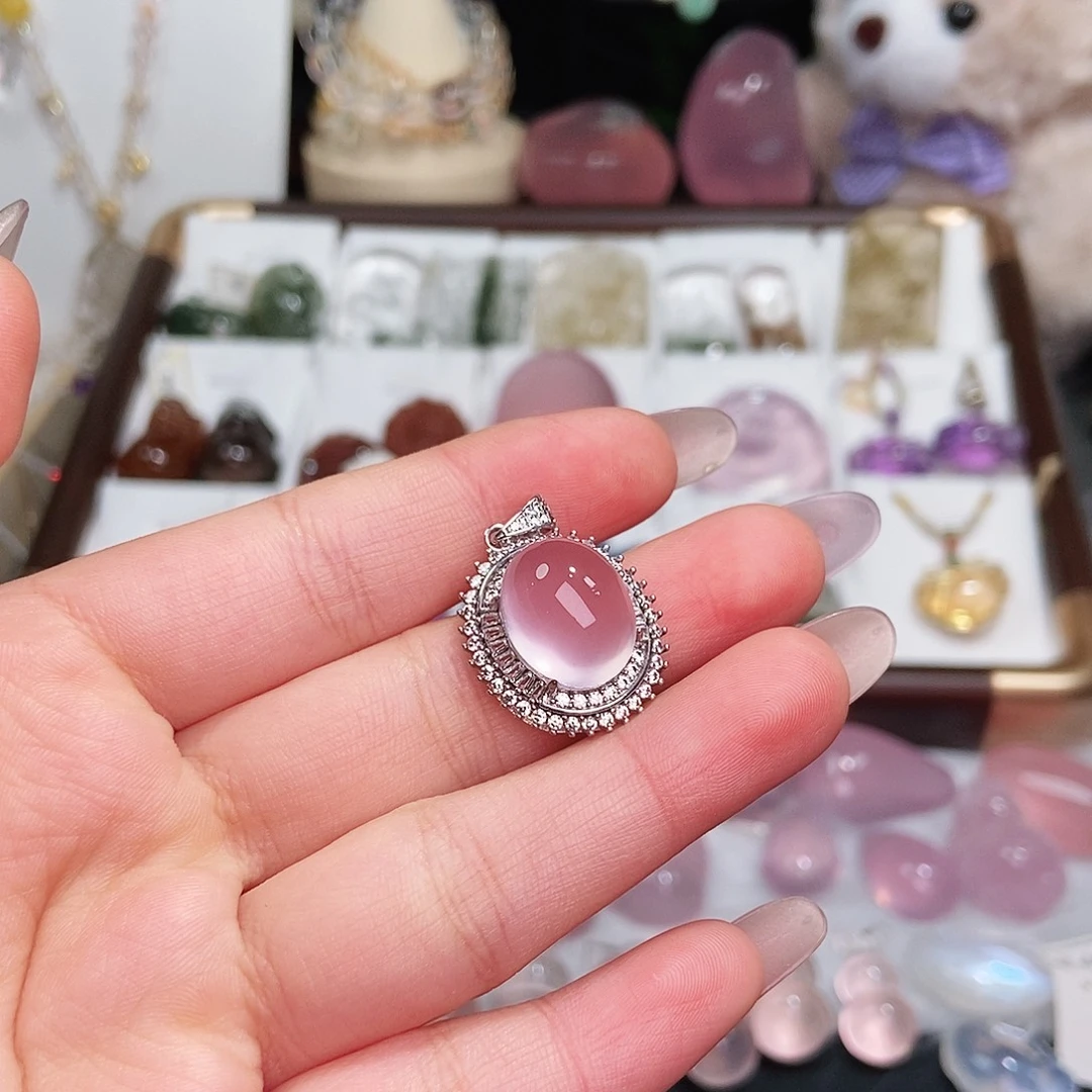 水晶银S925镶嵌吊坠(赠链)