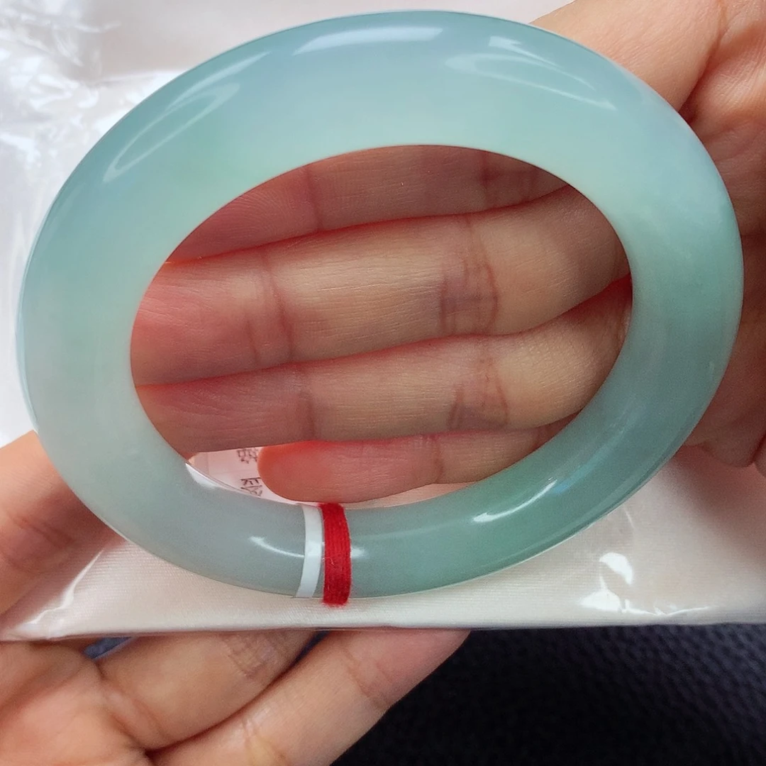 未镶嵌手镯翡翠55.5 冰晴绿