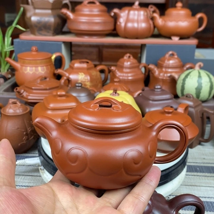 茶壶紫砂仿古如意120-220cc原矿朱泥特价