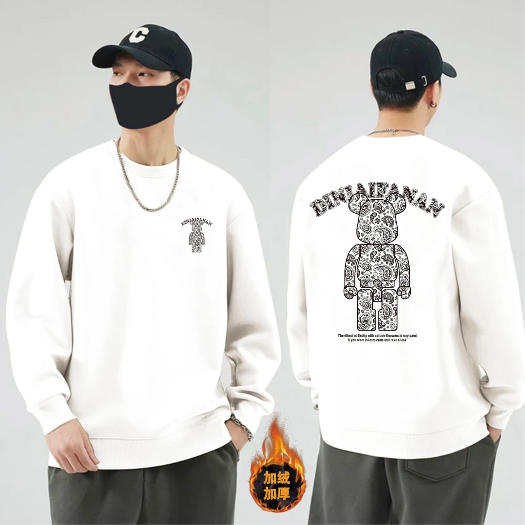 【奥粒绒前后小熊】S奥粒绒秋冬新款圆领套头秋冬百搭情侣卫衣S