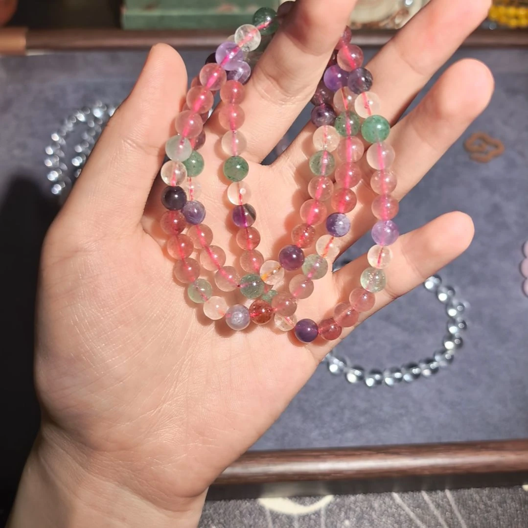 手链未镶嵌水晶草莓晶三圈手链项链
