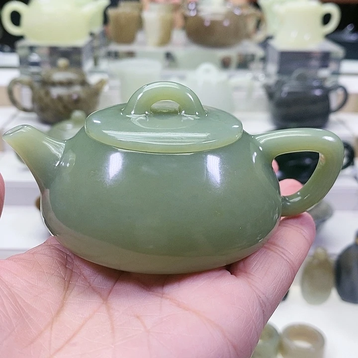 未镶嵌和田玉挂件茶壶100ml（微瑕）