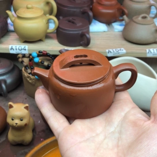 紫砂茶壶朱泥汗瓦100豪升左右全手