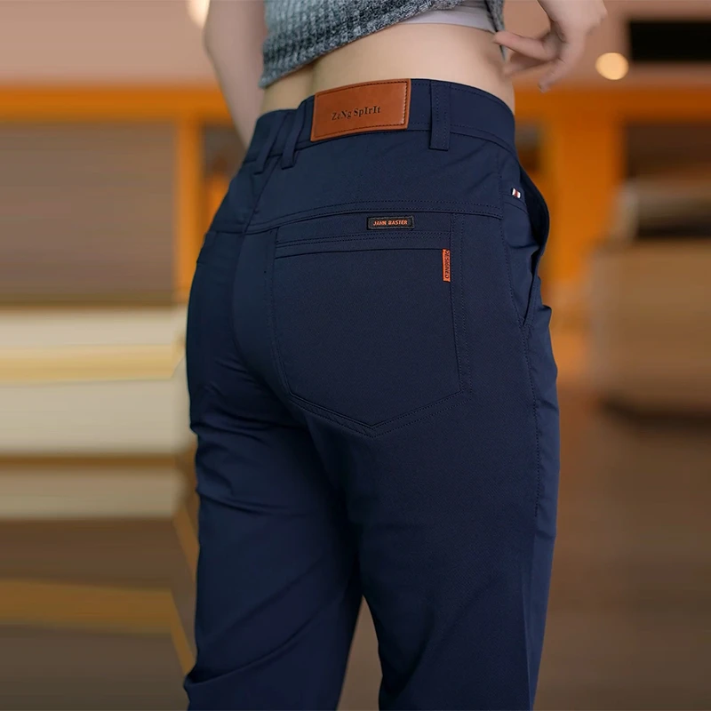 2025秋冬季高端男士休闲长裤子修身直筒商务弹力抗皱西裤免烫百搭