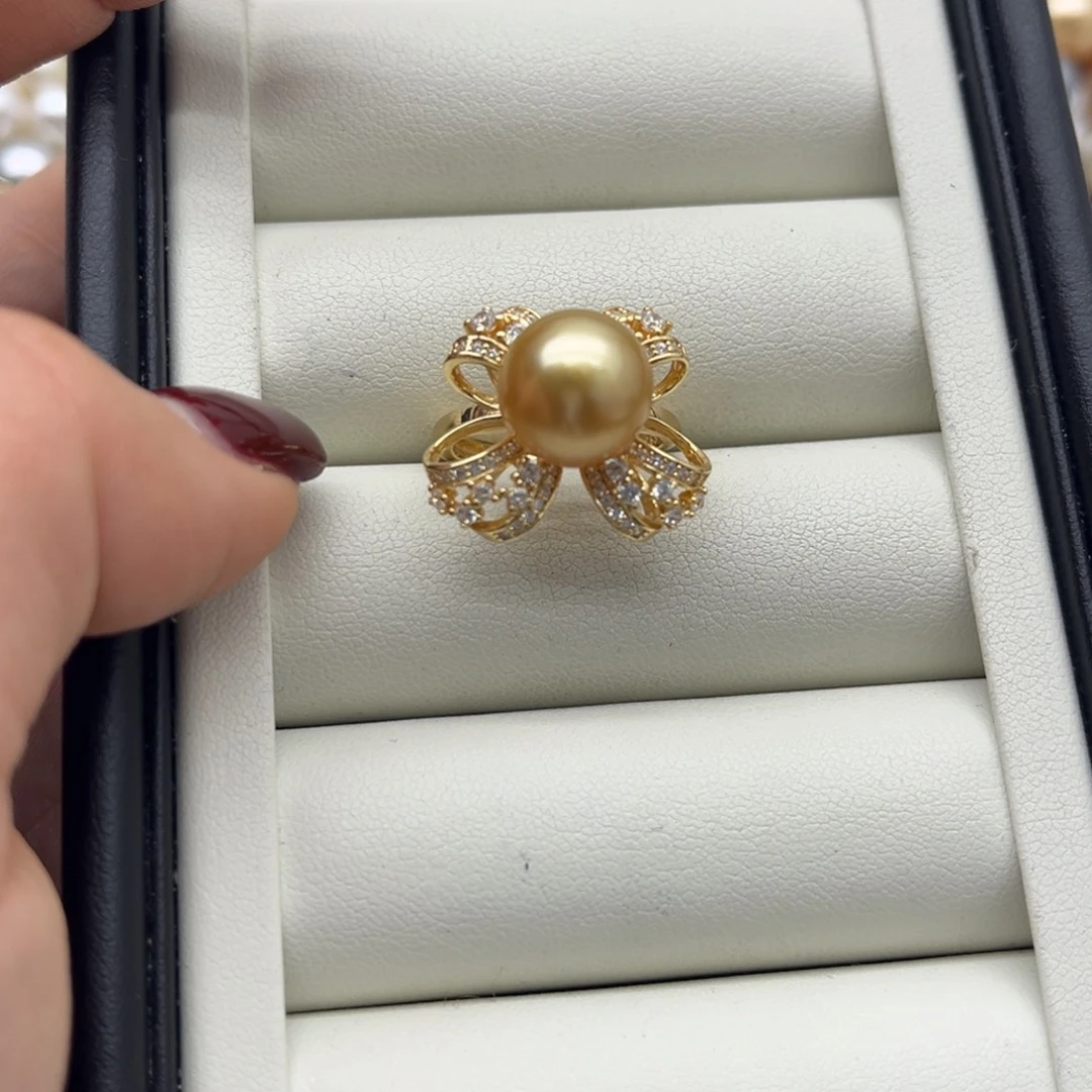 海水珍珠银S925镶嵌戒指