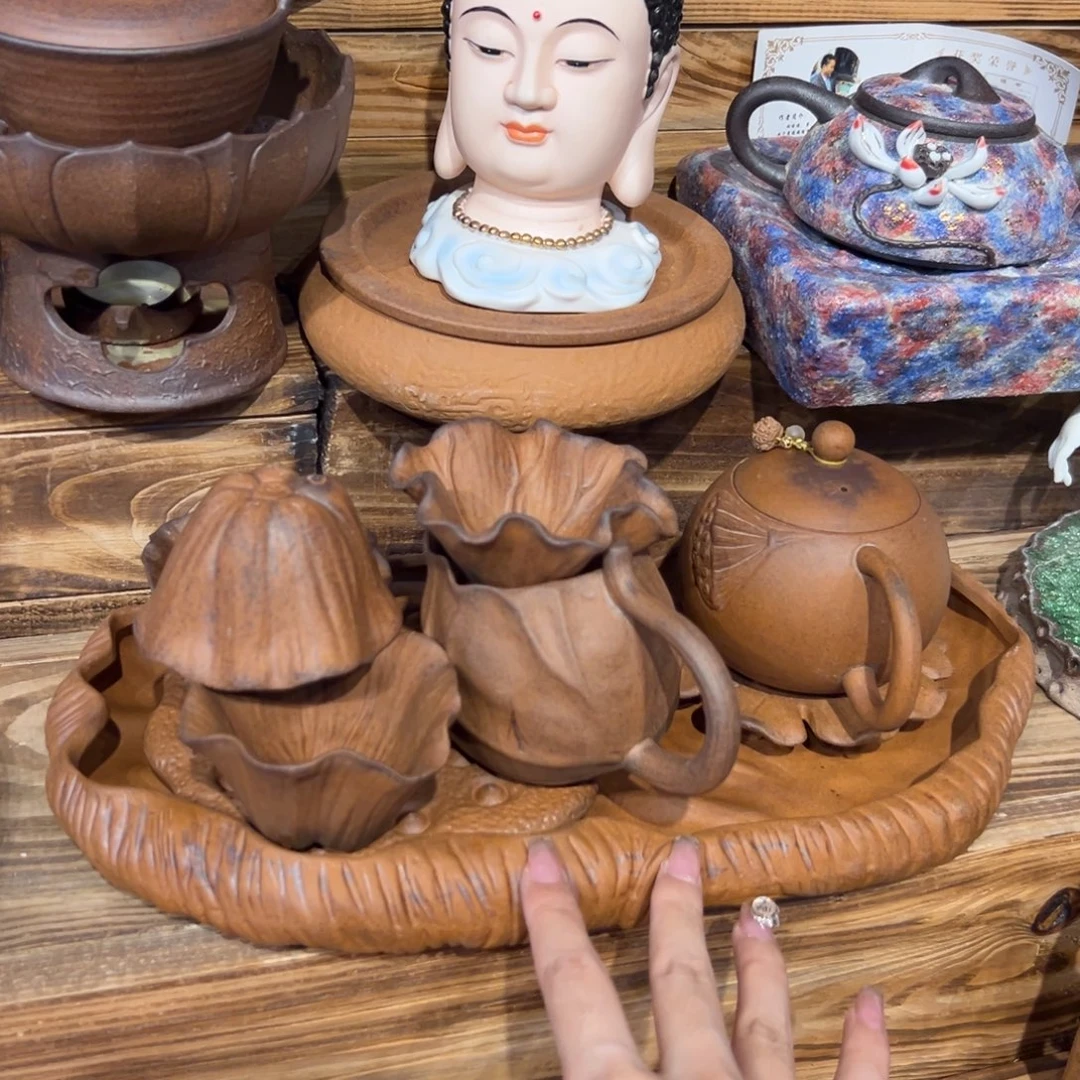 裸烧老岩泥原矿茶具