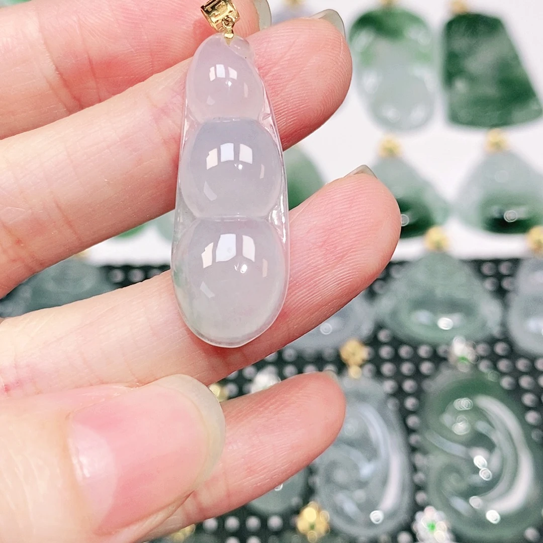 吊坠(不含链)18K金镶嵌翡翠