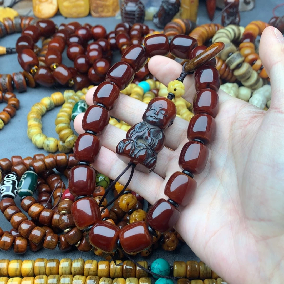 牛骨手串/手链牦牛角桶珠小和尚手持