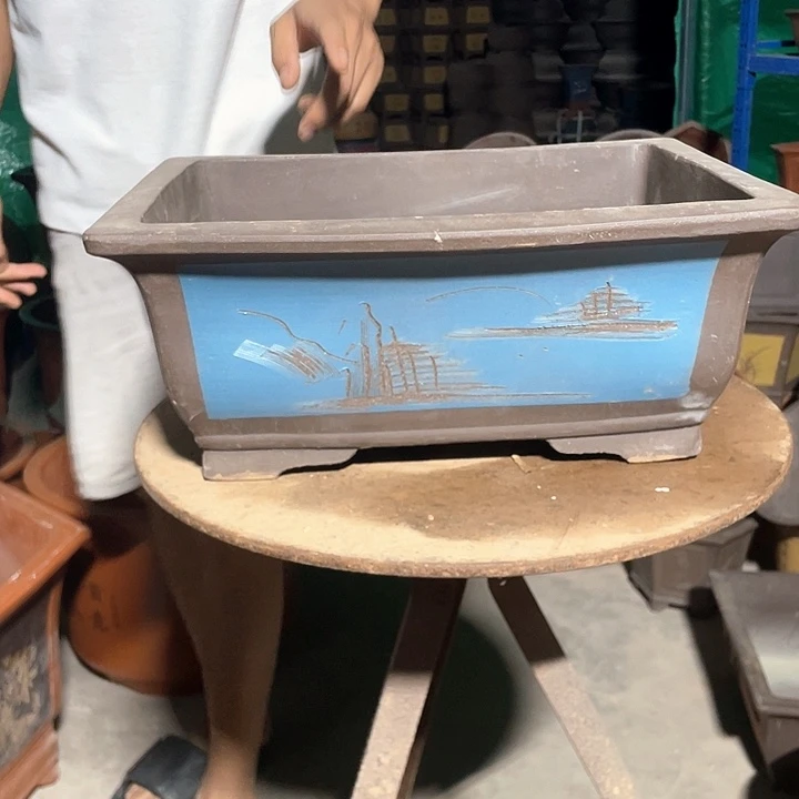 40蓝色马槽花盆花盆