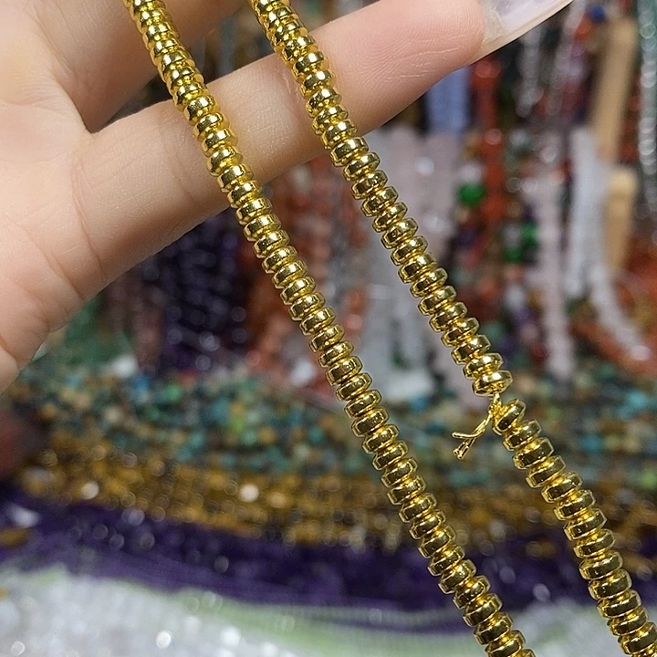 玛瑙/玉髓未镶嵌珠宝半成品黑胆石卡4mm（2条）