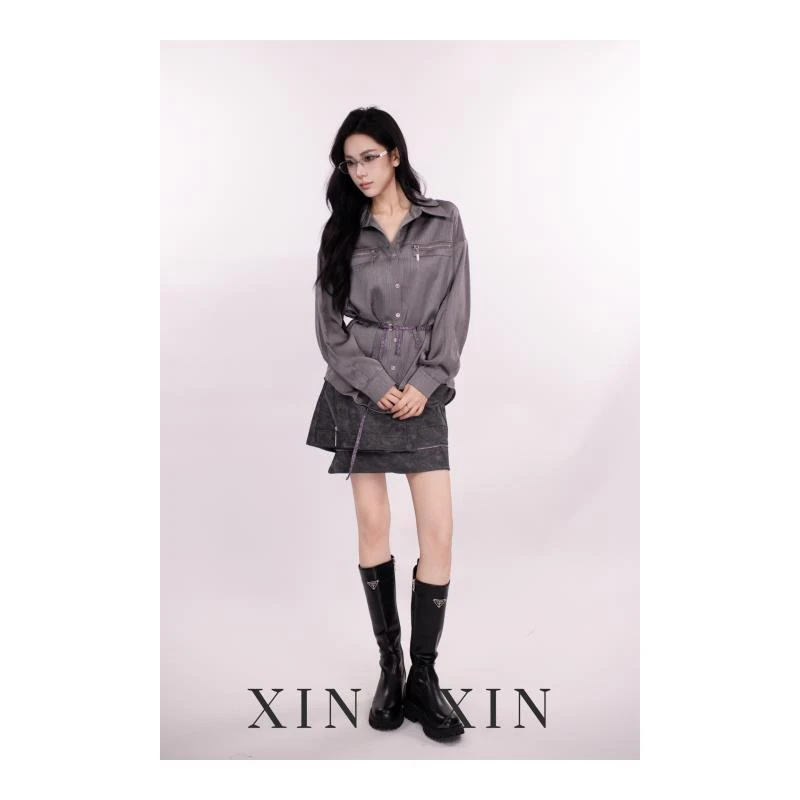XIN XIN【银河失声】 酷飒姐系衬衫(含领绳)