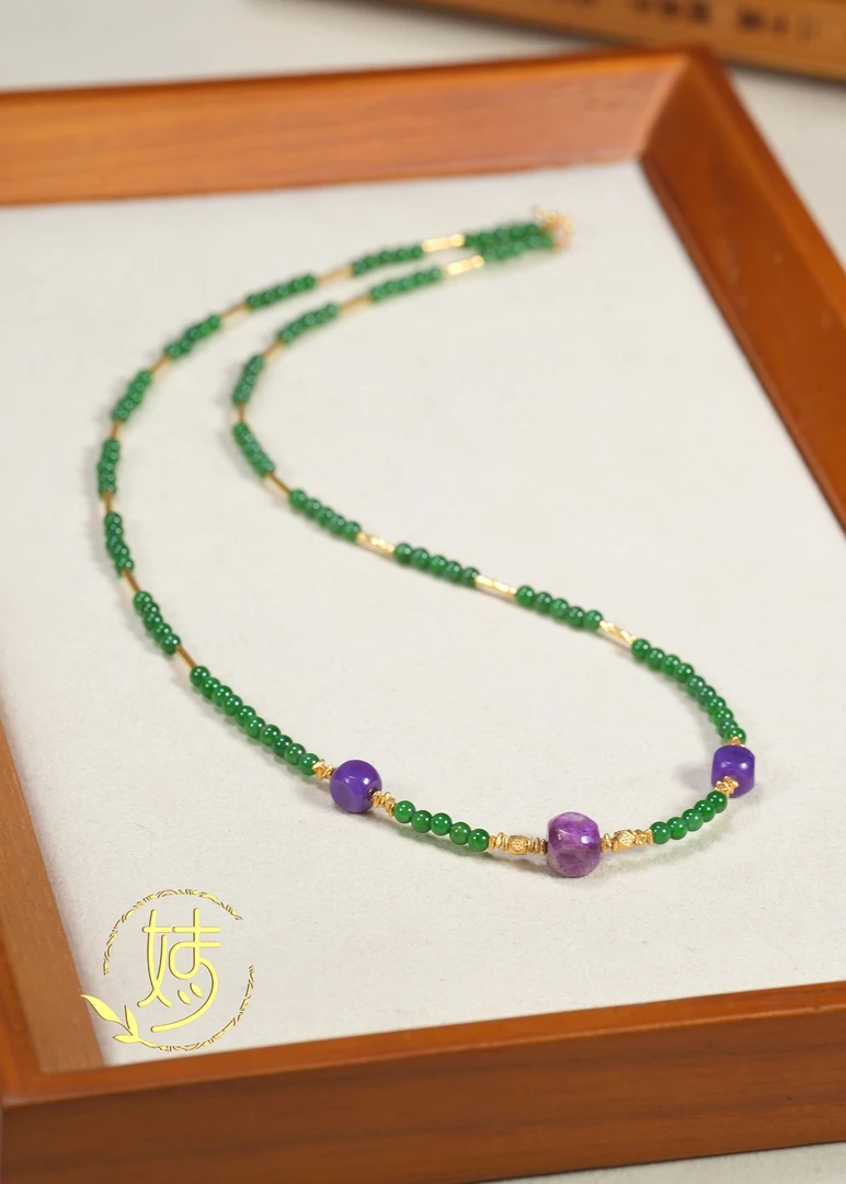 【婧婧精选】收藏级 · 18K金翡翠DIY舒俱来项链